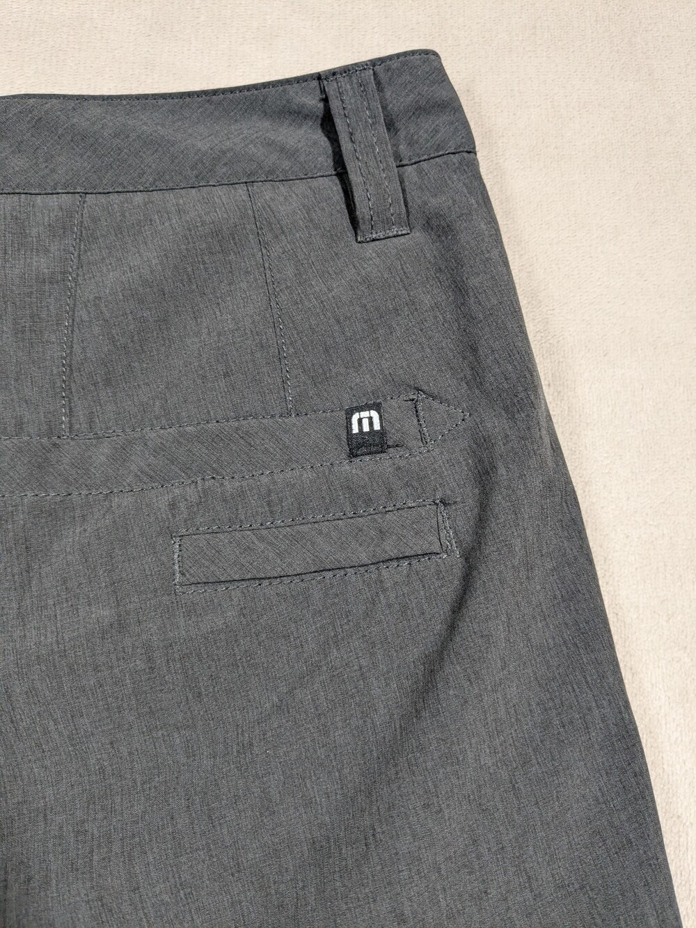 TravisMathew Golf Shorts Mens 36 Gray Heathered Performance Stretch Flat Front - Picture 5 of 11